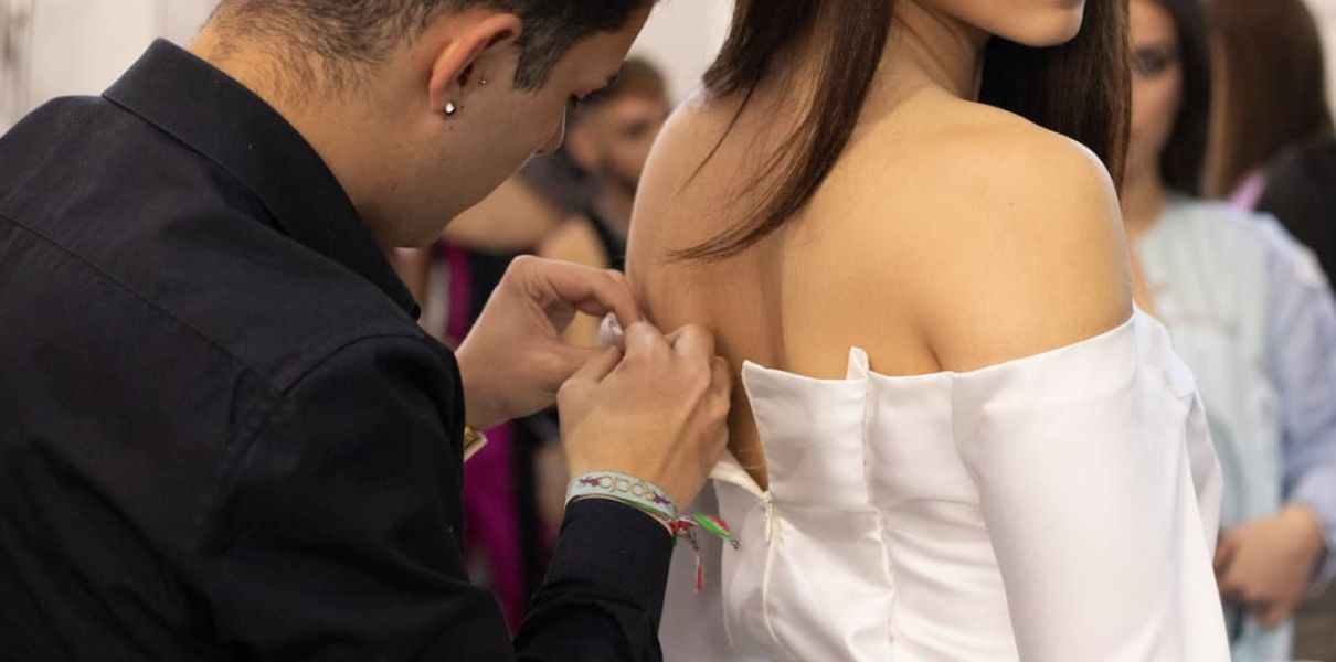 Pupil fixing his look before the catwalk